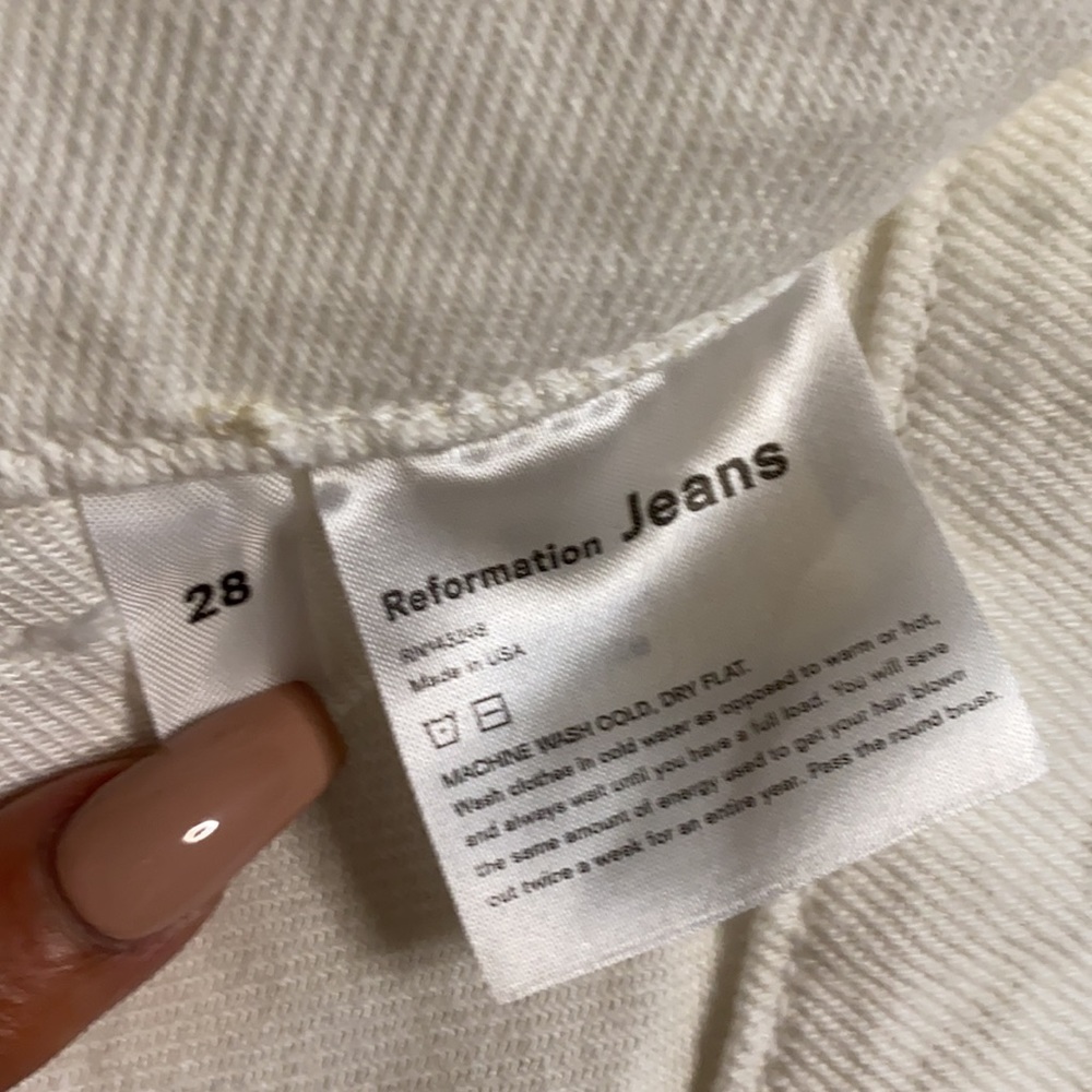 Reformation High-Rise Wide-Leg Jeans in Off-White - Picture 10 of 12